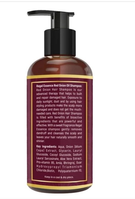 Regal Essence Red Onion Hair Shampoo for Unisex Hair Treatment- 300ml